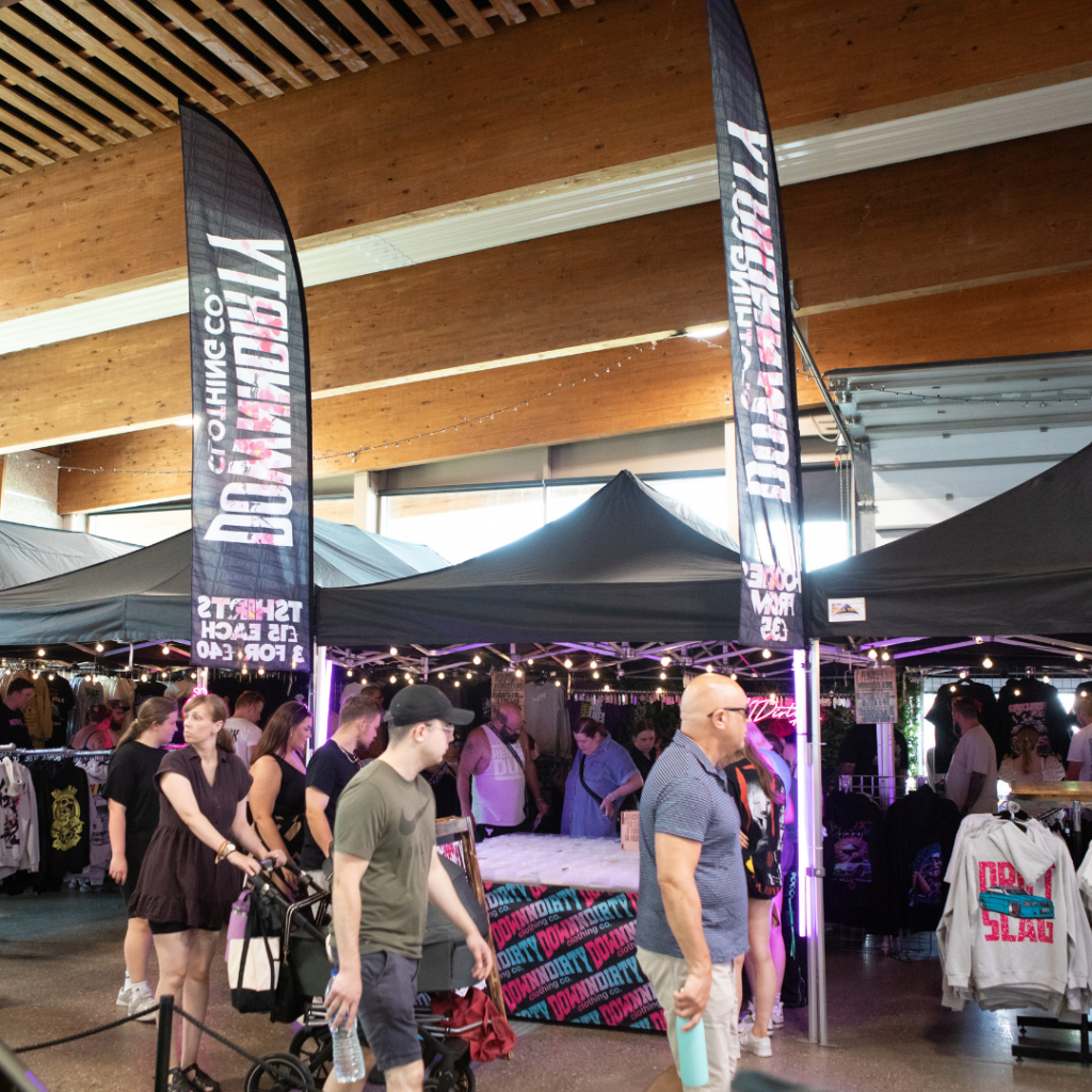 Trade stands on the plaza